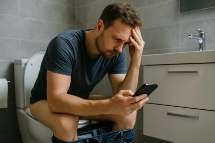 Человек в туалете